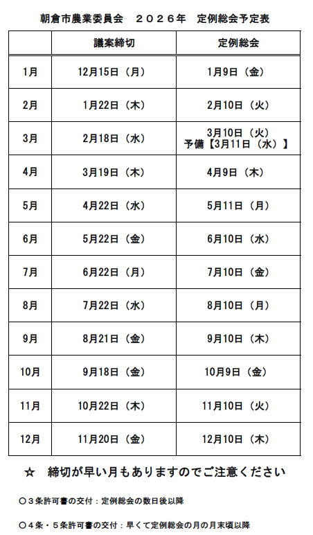 2026年定例総会の日程の画像