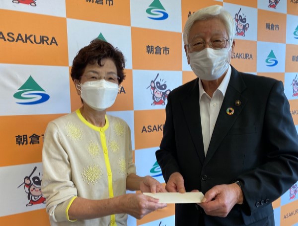 令和4年9月22日【朝倉チャリティコンサート支援金受け取り】の画像