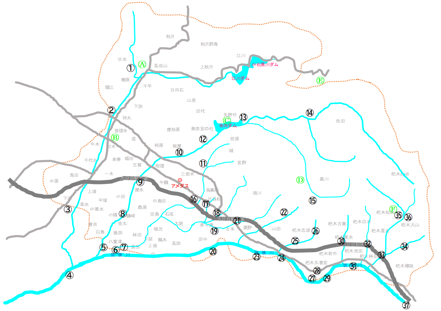 朝倉市地図_川の防災情報